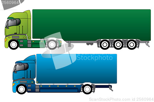 Image of European trucks with different cargo 