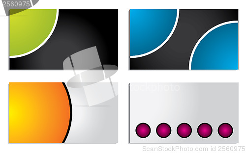 Image of Colorful circle business card set 