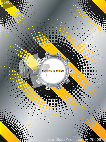 Image of Cogwheel on warning background design 
