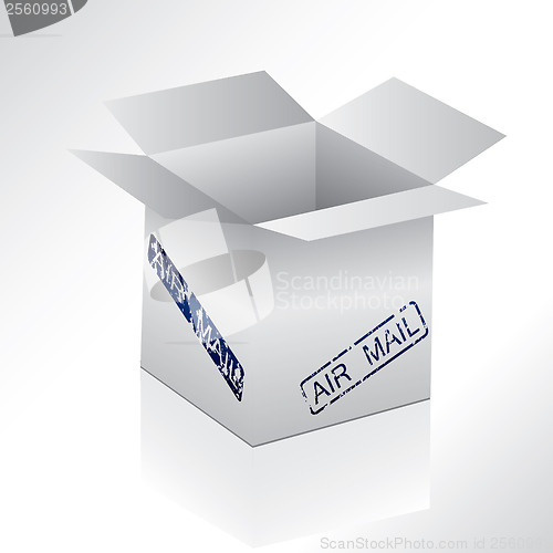 Image of Gray box with air mail seal 
