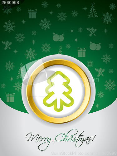 Image of Green christmas greeting card 