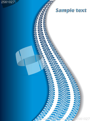 Image of Cool blue background with tire tracks 