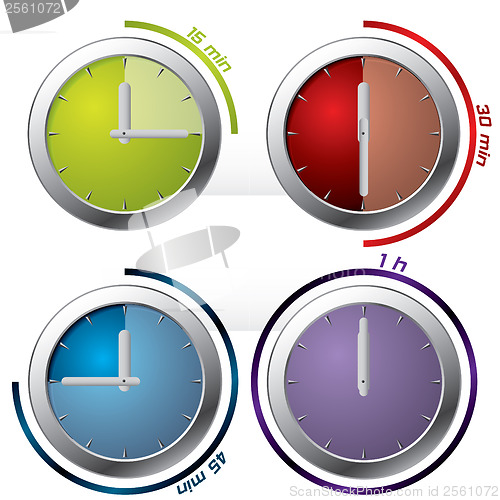 Image of Set of four timer icons 