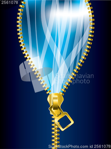 Image of Unzipping cool blue background