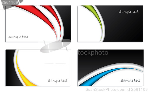 Image of Cool waved business card set 