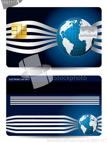 Image of Cool credit card design with globe