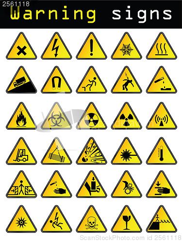 Image of Vector warning signs 