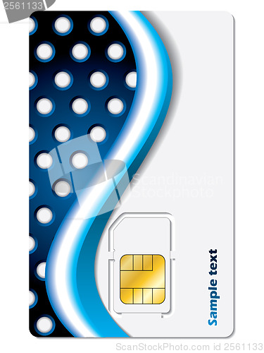Image of Blue dots and wave sim card design 