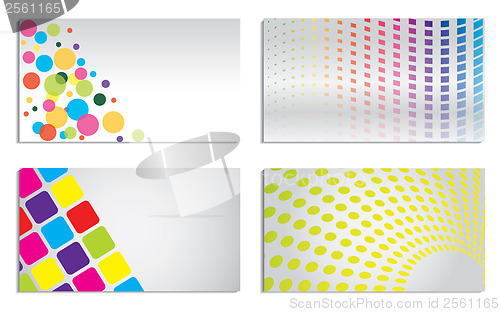 Image of Vivid colored business card set 