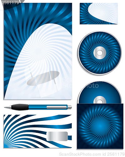 Image of Twirling blue company vector set 