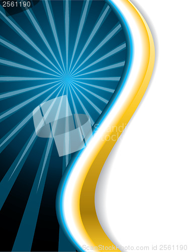 Image of Abstract rays with gold ribbon 