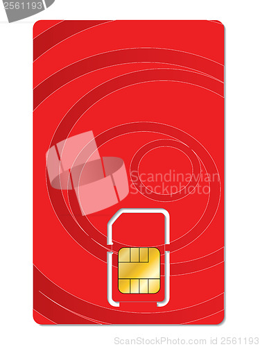 Image of Abstract red sim card design 