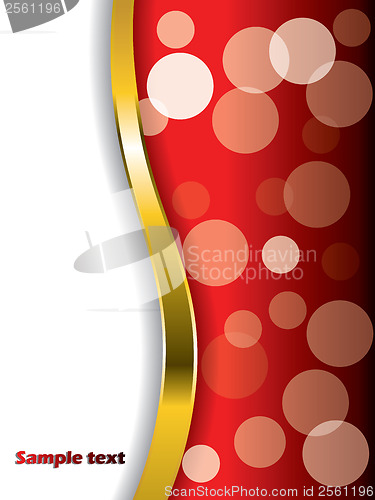 Image of Cool bubbles on red with gold wave 