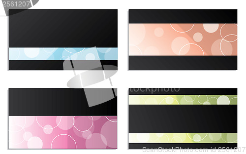 Image of Bubbles and stripes business card design 