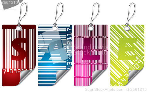 Image of Cool barcode label design set 