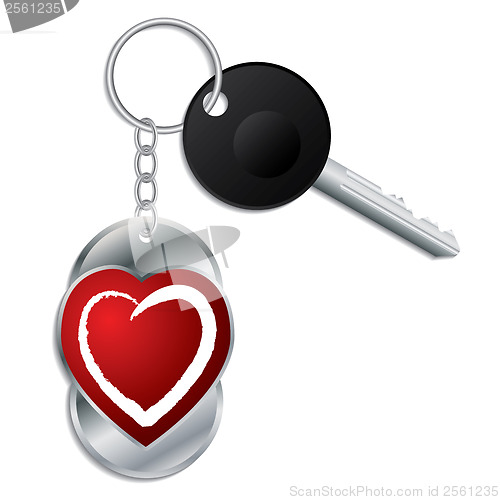 Image of Heart design keyholder with key 