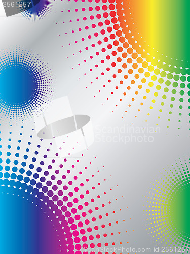 Image of Halftone design with rainbow background 