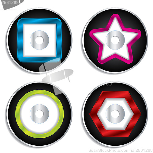 Image of Cd & dvd labels with shapes