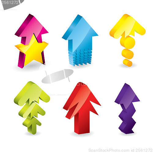 Image of Cool 3d arrow set of six 