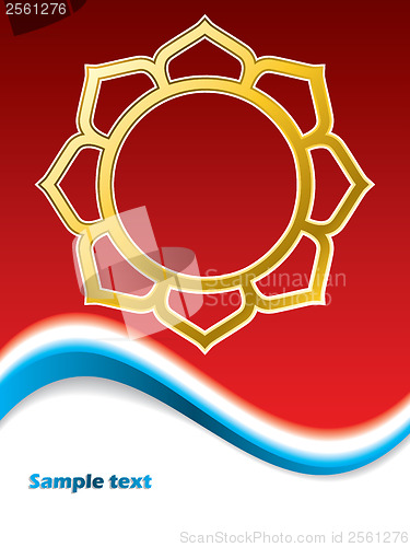 Image of Golden symbol on red 
