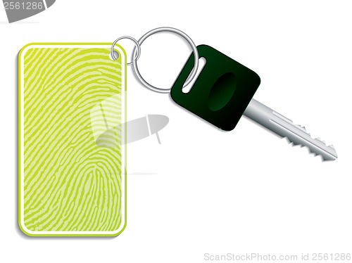 Image of Green key with fingerprint access 