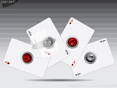 Image of Poker cards with 3d buttons 