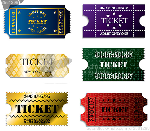 Image of Various ticket set of six 