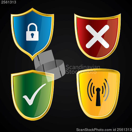 Image of Shield icons for security 