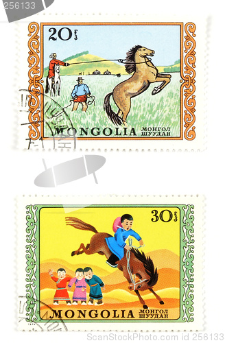 Image of Old post stamps from Mongolia (Asia)