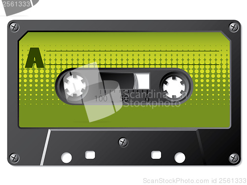 Image of Green halftone labeled cassette 