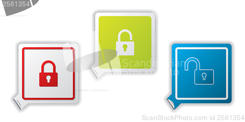 Image of Cool lock stickers set of three 