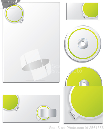 Image of Stickered green company business set 
