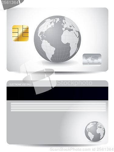 Image of Gray globe credit card design 