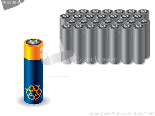 Image of Recyclable battery vs old batteries 