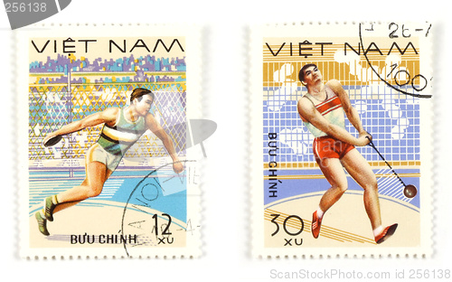 Image of Sports and athletics on post stamps