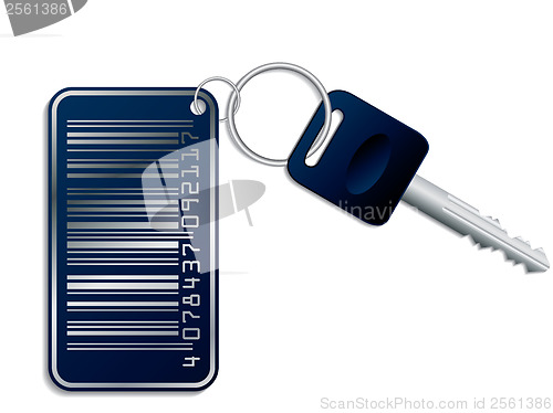 Image of Key with metallic bar-code access 