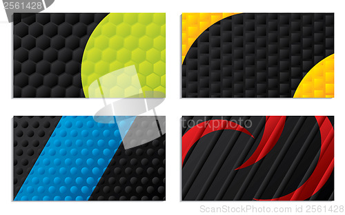 Image of Black and colored business cards 