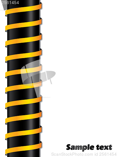 Image of Black steel with orange ribbons 