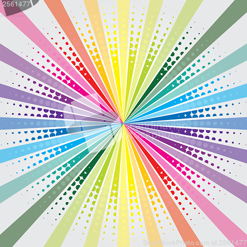 Image of Rainbow burst with halftone 