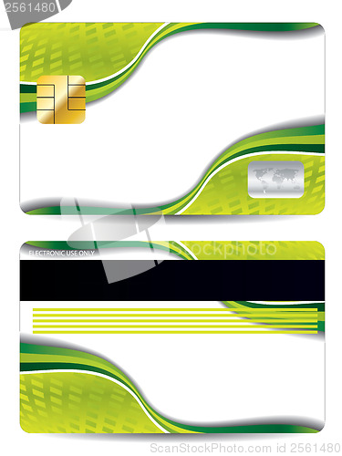 Image of Cool abstract green credit card design