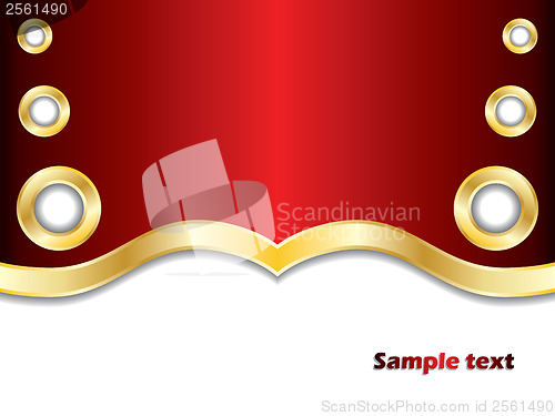 Image of Golden rings on red 