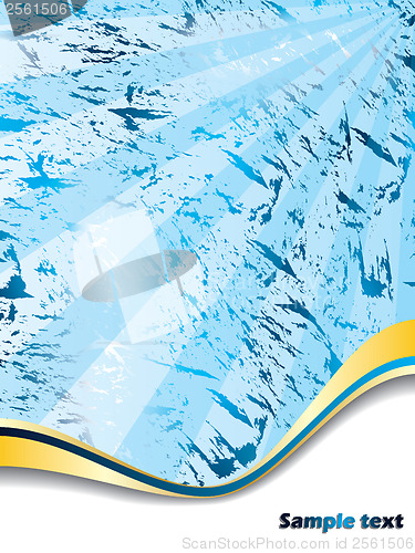 Image of Blue grunge burst with gold ribbon 