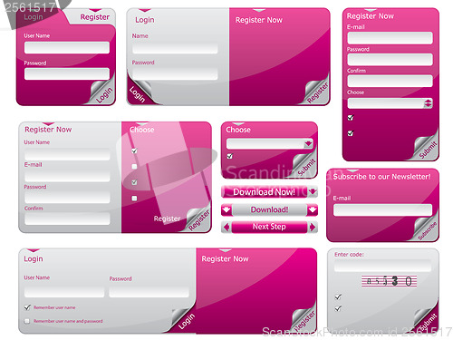 Image of Folded web form design set