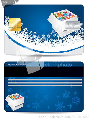 Image of Blue christmas credit card design 