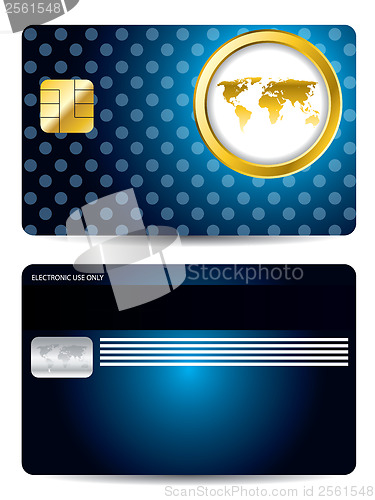 Image of Golden map in ring credit card design 