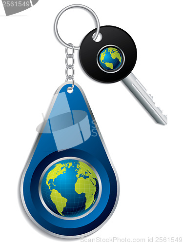 Image of Key and globe design keyholder 