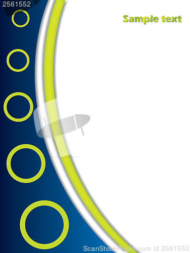Image of Green rings on blue stripe 