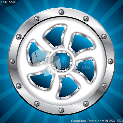 Image of Shiny steel fan background 