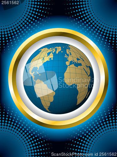 Image of Halftone background with globe 