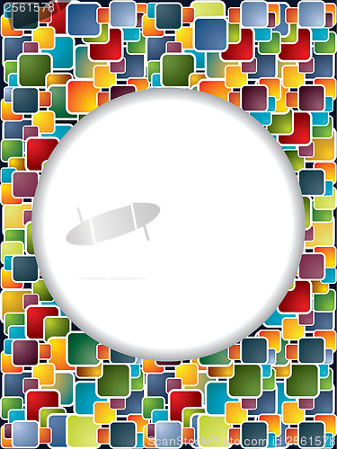 Image of Multicolor backdrop with circle and shadow 